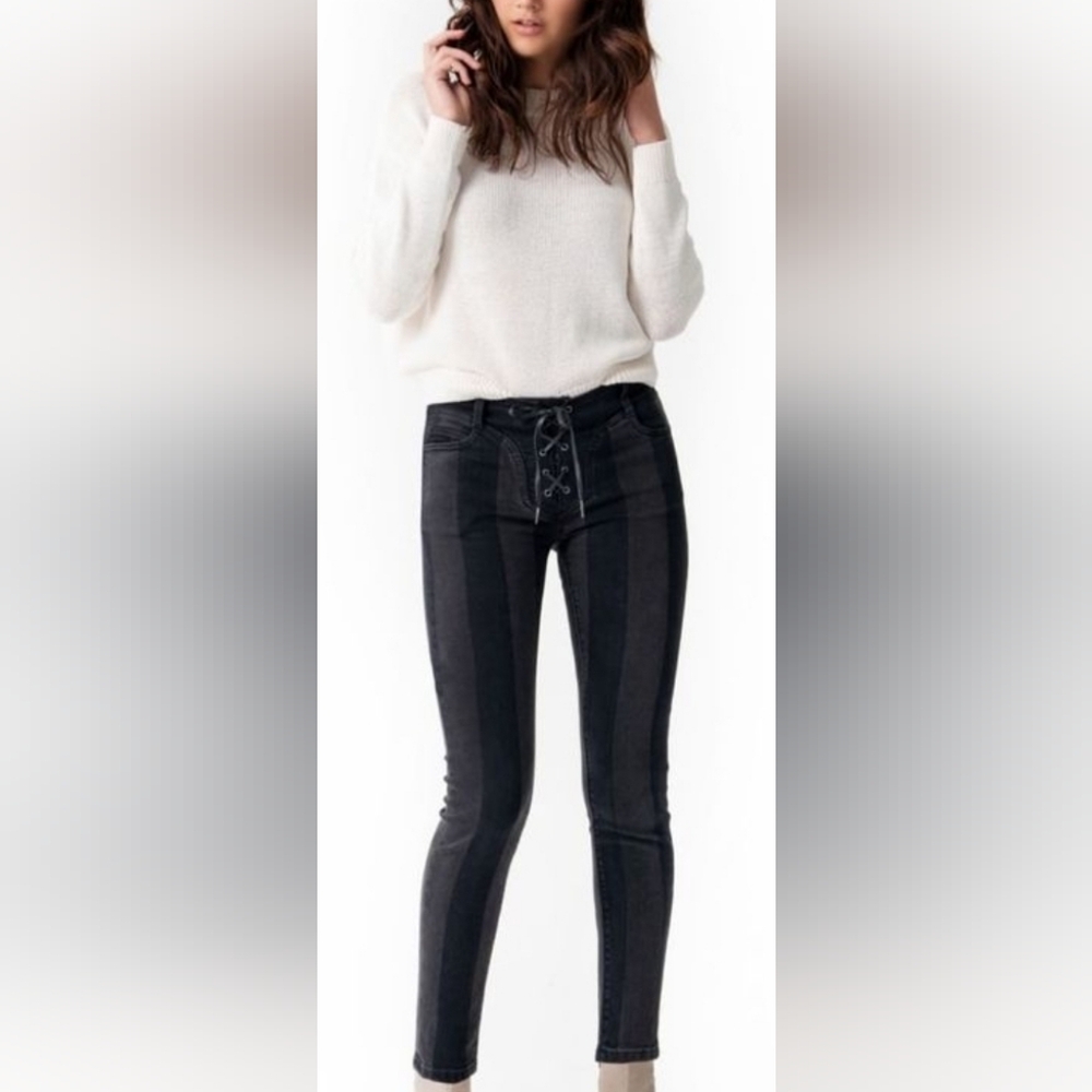 Blue Revival lace-up skinny jeans